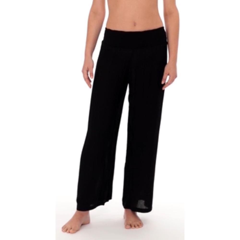 Lauren Ralph Lauren Crinkle Rayon
Cover Up Pant Black Size XL‎